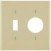 Leviton 88007 2-Gang 1-Toggle 1-Single 1.406" dia. Hole, Device Combination Wallplate